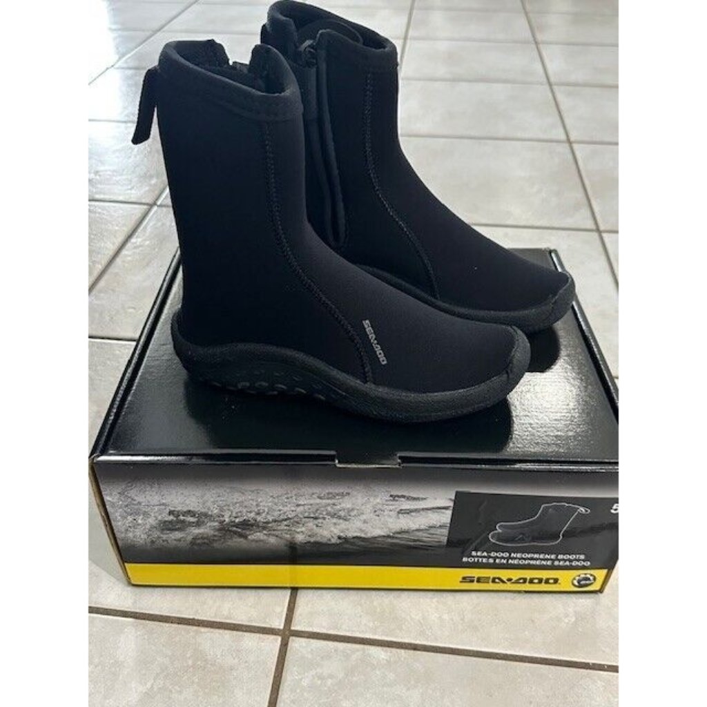 Seadoo New Oem Unisex 5 Mm Neoprene Boots Sz 5 Eur 36 Black Zipper New Nib